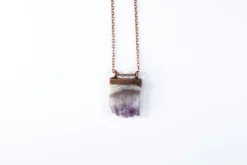 Amethyst crystal necklace | Amethyst slice pendant