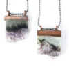 Amethyst crystal necklace | Amethyst slice pendant | Electroformed raw amethyst necklace | Raw crystal jewelry