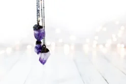 Amethyst crystal necklace | Raw amethyst pendant
