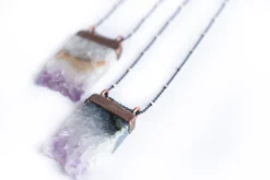 Amethyst crystal necklace | Raw amethyst pendant