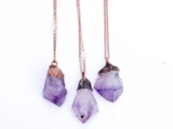 Amethyst crystal necklace | Raw amethyst pendant