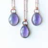 Amethyst teardrop necklace | February Birthstone pendant