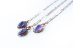 Amethyst teardrop necklace | February Birthstone pendant