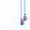 Amethyst teardrop necklace | February Birthstone pendant