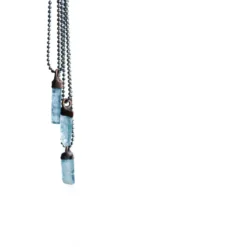 Aquamarine crystal necklace | Raw aquamarine sterling jewelry