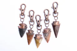 Arrowhead keychain | Raw crystal keychain