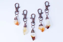 Citrine keychain | Rough crystal keychain