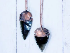 Dragonglass necklace | Obsidian arrowhead necklace