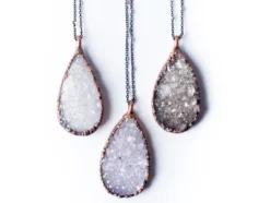 Druzy droplet necklace | Druzy crystal necklace