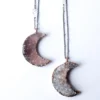 Druzy Moon Necklace | Crescent Moon Necklace