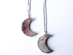Druzy Moon Necklace | Crescent Moon Necklace