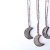 Druzy Moon Necklace | Crescent Moon Necklace