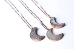 Druzy Moon Necklace | Crescent Moon Necklace