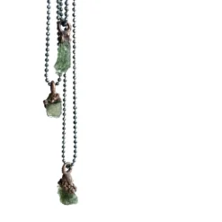 Genuine Moldavite crystal necklace | Raw authentic moldavite jewelry
