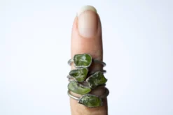 Green Peridot ring | Raw peridot ring
