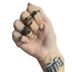 Moldavite ring | Raw moldavite stacking ring