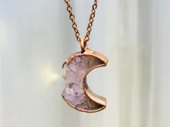 Moon Necklace | Druzy crystal necklace