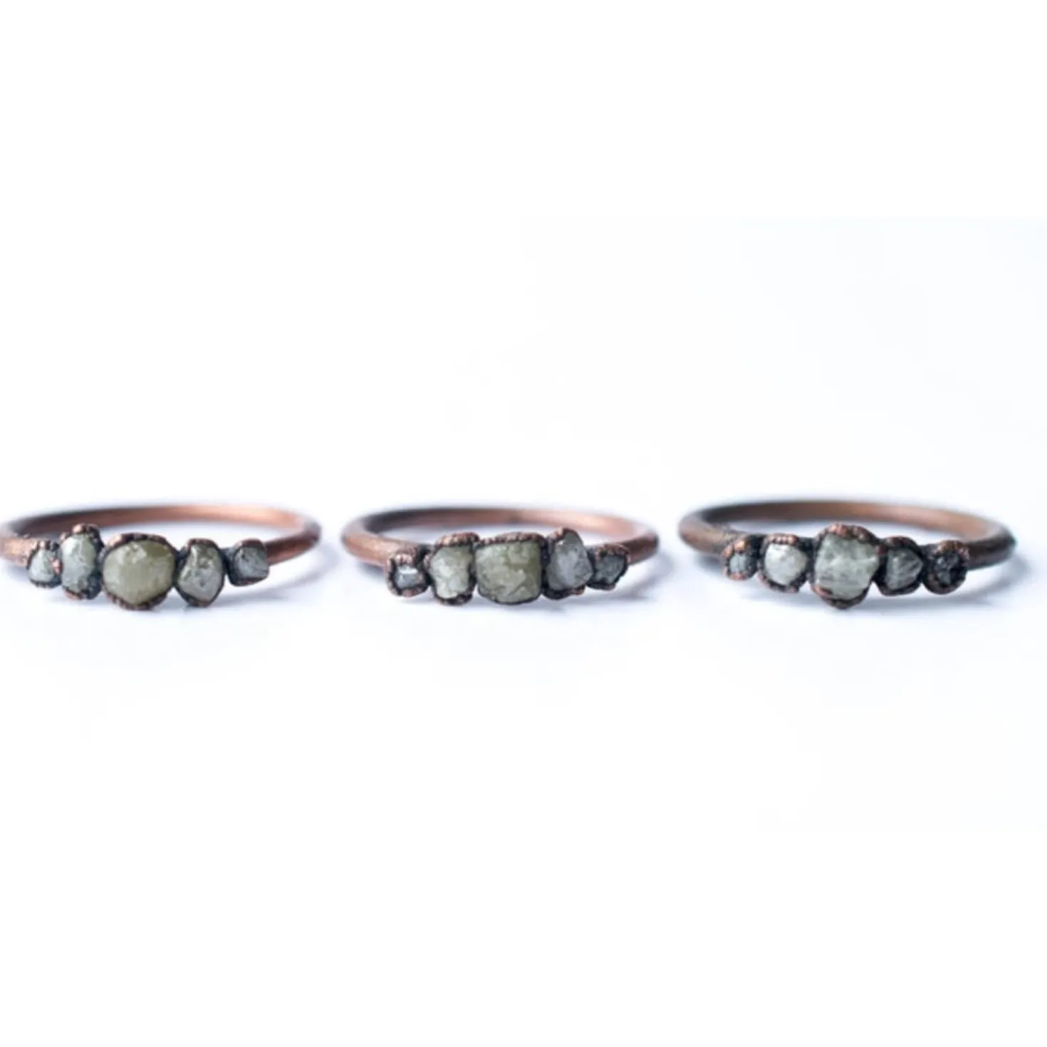 Multi Stone Ring | Raw diamond ring