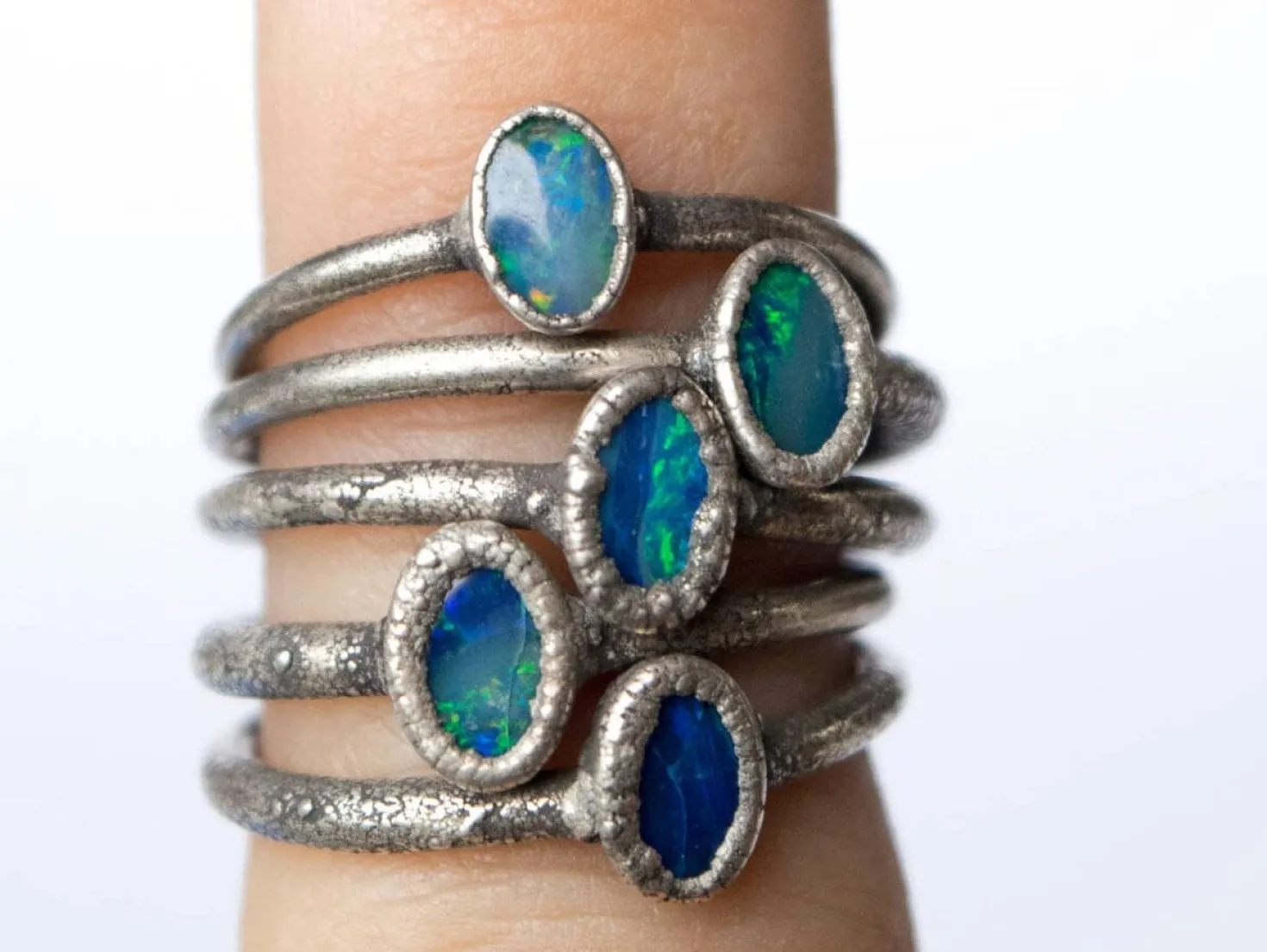 OPAL birthstone ring | Stacking birthstone ring