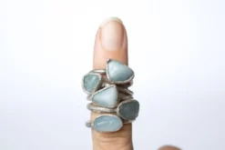 Oxidized Silver Aquamarine ring | Raw aquamarine ring