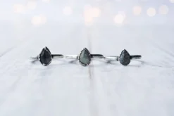 Oxidized Silver Labradorite Ring | Labradorite feldspar ring
