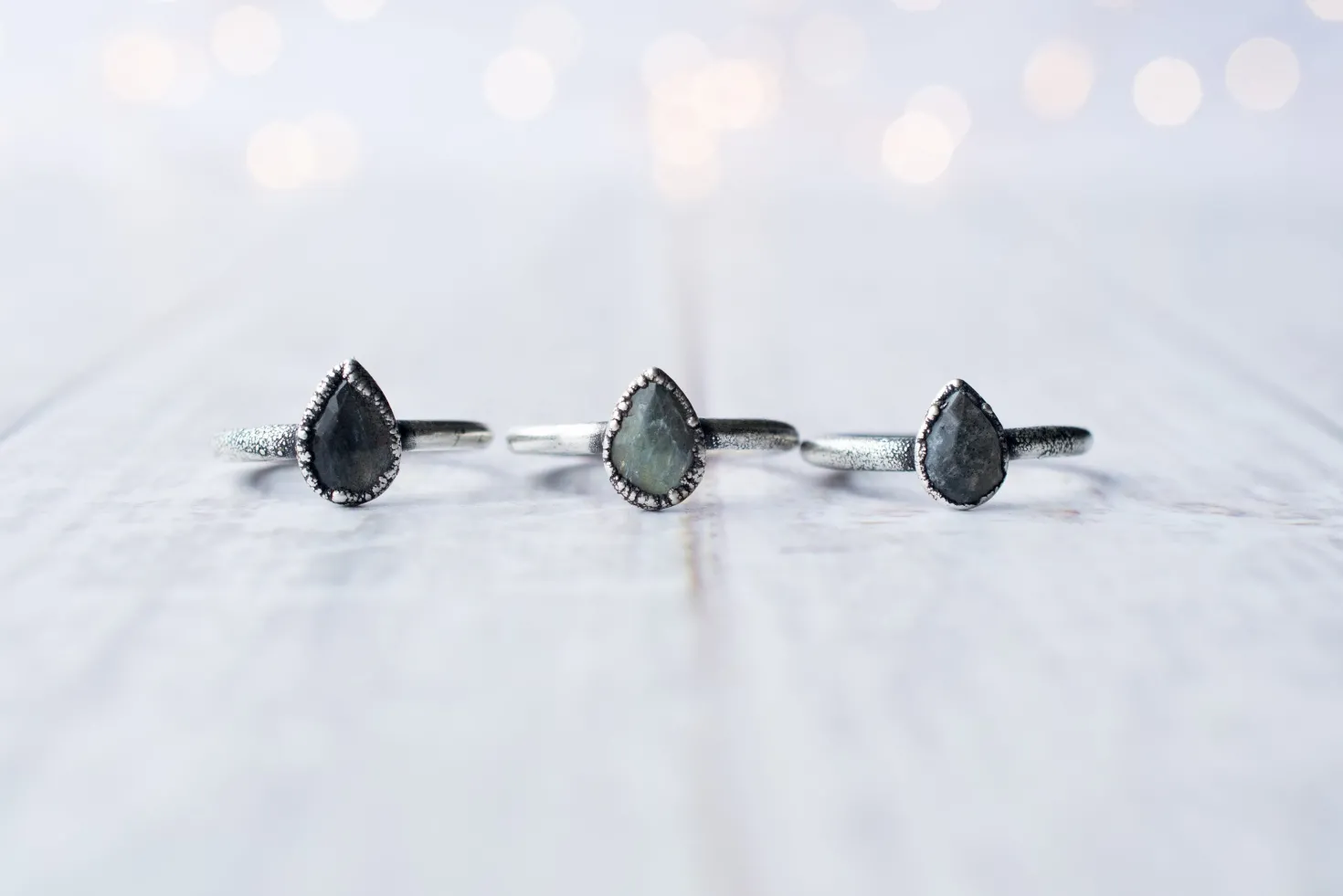Oxidized Silver Labradorite Ring | Labradorite feldspar ring