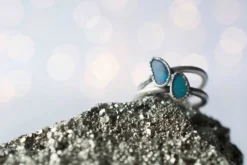 Oxidized Silver Opal Ring | Fiery opal ring