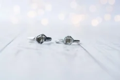 Oxidized silver raw crystal ring | Herkimer diamond ring