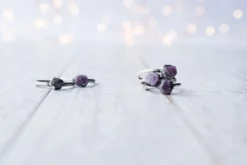Oxidized Silver Ruby ring | Red ruby crystal ring