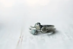 Oxidized Silver Sapphire ring | Tumbled sapphire ring
