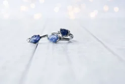 Oxidized Silver Tanzanite ring | Stone stacking ring