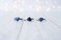 Oxidized Silver Tanzanite ring | Stone stacking ring