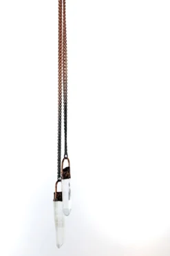 Quartz crystal necklace | Electroformed crystal necklace