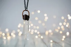 Quartz crystal necklace | Electroformed crystal necklace