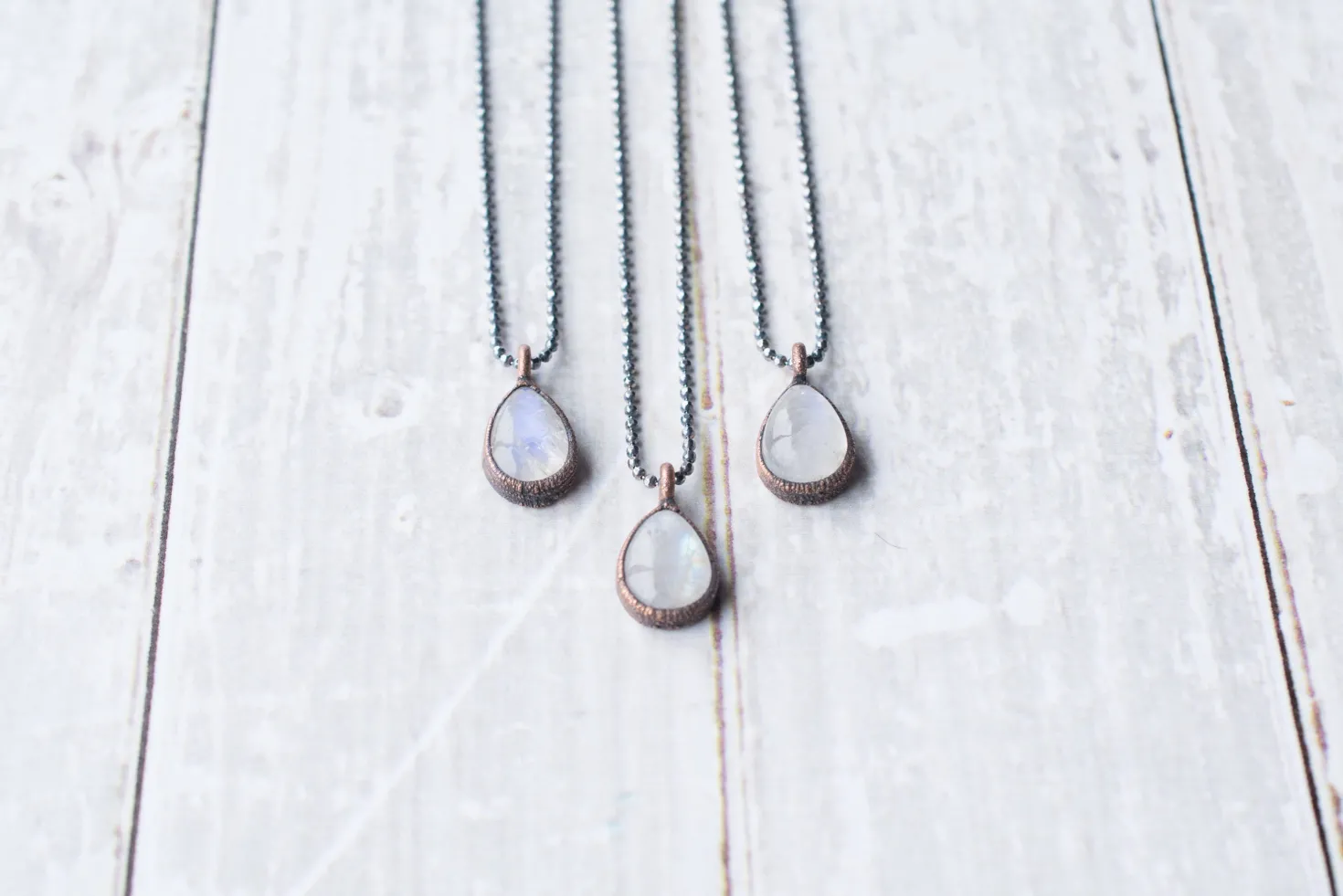Rainbow moonstone necklace | Teardrop Moonstone Pendant