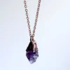 Raw amethyst necklace | Raw amethyst crystal pendant