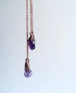 Raw amethyst necklace | Raw amethyst crystal pendant