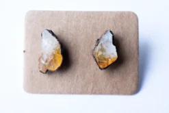 Raw citrine earrings | Citrine crystal studs
