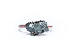 Raw crystal cluster ring | Chlorite Quartz cluster ring