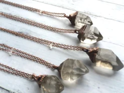 Raw crystal necklace | large quartz crystal necklace