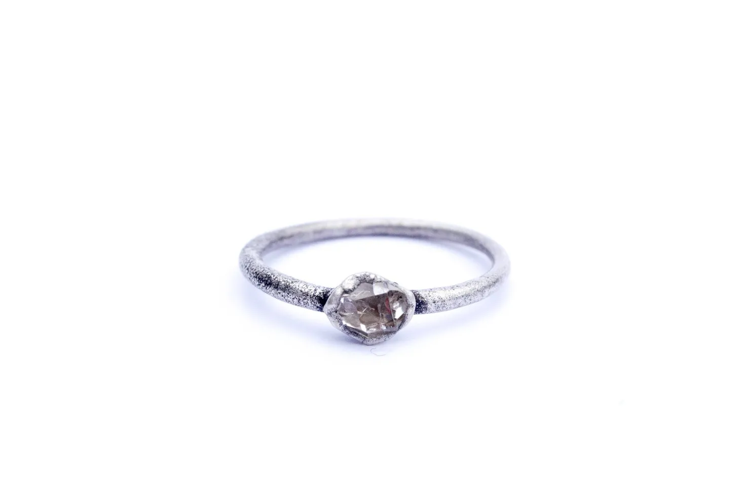 Raw crystal ring | Herkimer diamond ring