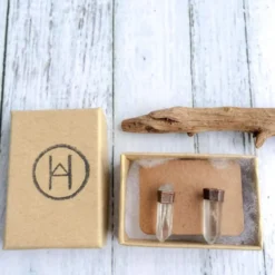 Raw crystal studs | Herkimer diamond earrings