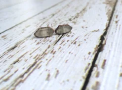 Raw crystal studs | Herkimer diamond antraxolite stud earrings