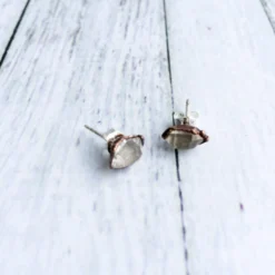 Raw crystal studs | Herkimer diamond earrings