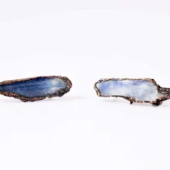 Raw kyanite studs | Blue kyanite crystal earrings