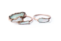 Raw opal bar ring | Rough opal ring
