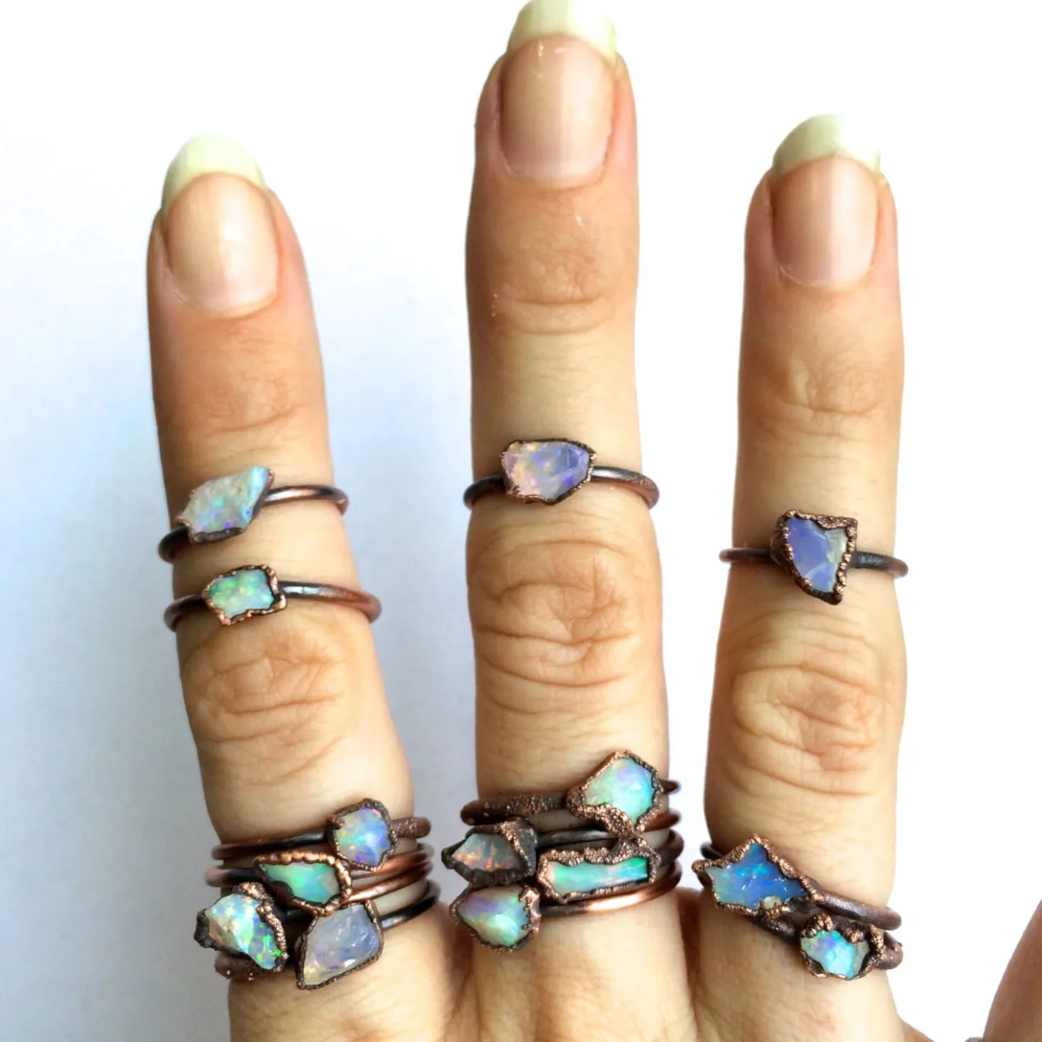 Raw opal ring | Rough opal ring