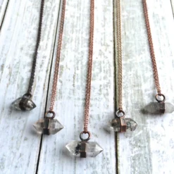 Raw quartz crystal necklace | Electroformed crystal necklace