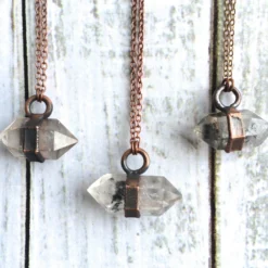 Raw quartz crystal necklace | Electroformed crystal necklace