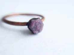 Raw ruby ring | Red ruby stacking ring